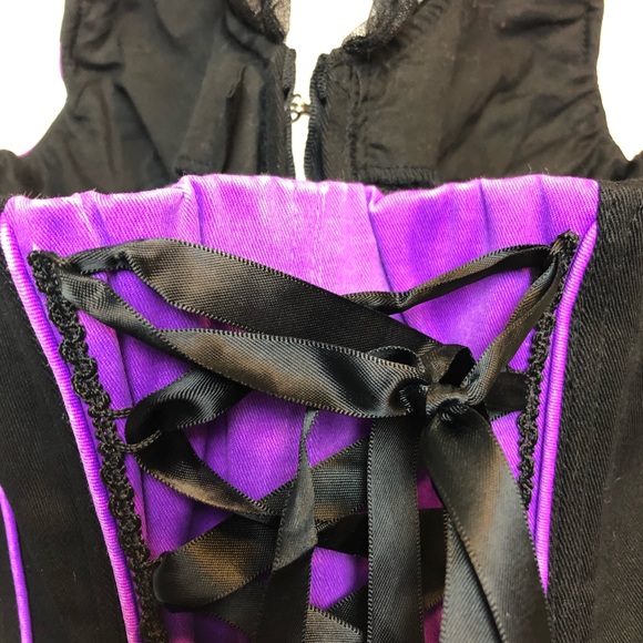 SOLD Tripp NYC Black & Purple Halter Corset - Picture 4 of 8